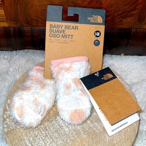 The North Face Baby Bear Suave Mittens - White and Pink